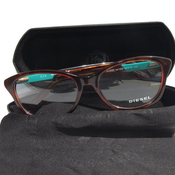 NEW DIESEL DL5088 052 54-18-145 HAVANA GREEN UNISEX EYEGLASSES main image 5